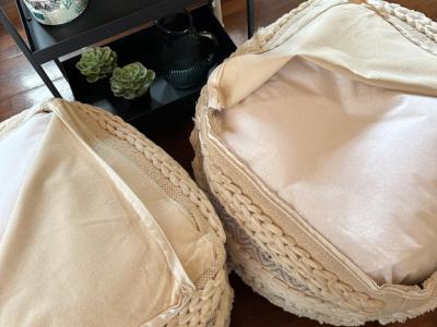 Pouf Poufs Seat Cushions 2 pieces new