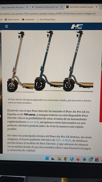 Pure Air Pro LR Solo 450 km Sehr guter Zustand Kaum benutzt