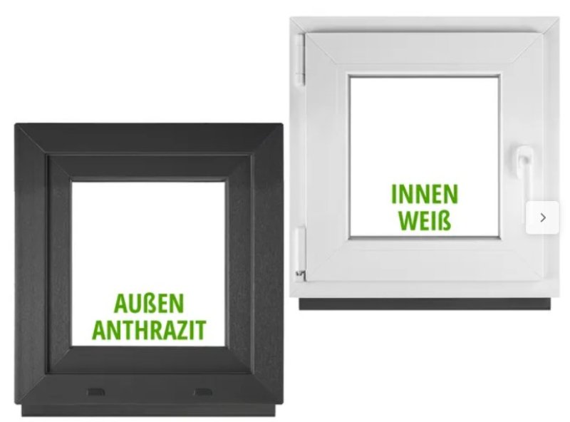 PVC-Fenster 80 x 80, innen weiß, außen anthrazit, Neu in OVP, Fehlkauf