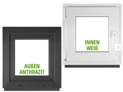 PVC-Fenster 80 x 80, innen weiß, außen anthrazit, Neu in OVP, Fehlkauf