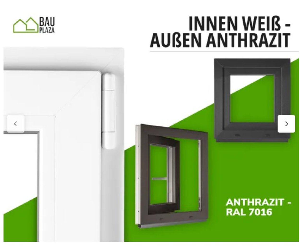 PVC-Fenster 80 x 80, innen weiß, außen anthrazit, Neu in OVP, Fehlkauf