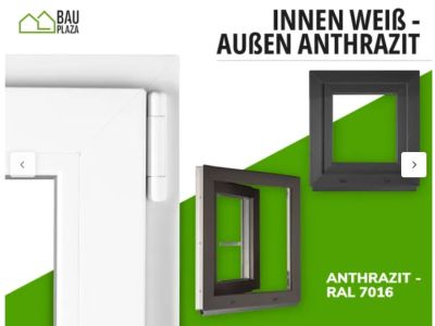PVC-Fenster 80 x 80, innen weiß, außen anthrazit, Neu in OVP, Fehlkauf
