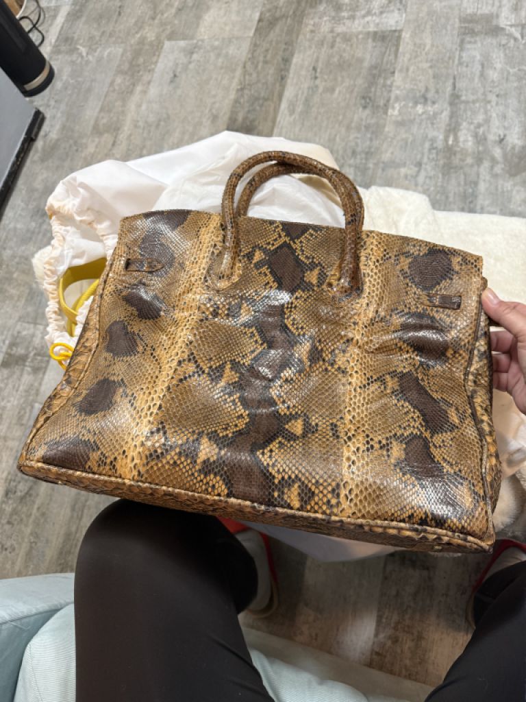 Pythontasche nur 1 x benutzt im Birkin Style