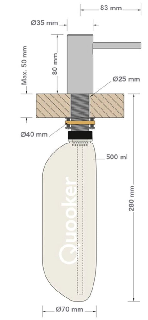 Quooker Nordic Dosificador de Jabón Gunmetal 83 mm SDGME NUEVO / Exposición