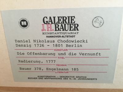 Radierung, 1777, Daniel N. Chodowiecki, Die Offenbarung u. die Vernunft
