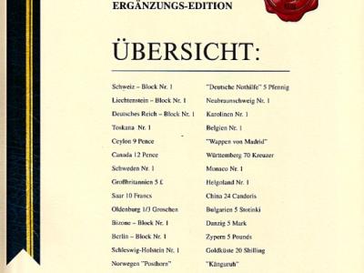 Raritäten in Gold, Göde Bayerisches Münzkontor, 2 Alben, 70 Goldbriefmarken, zertifiziert, limitiert