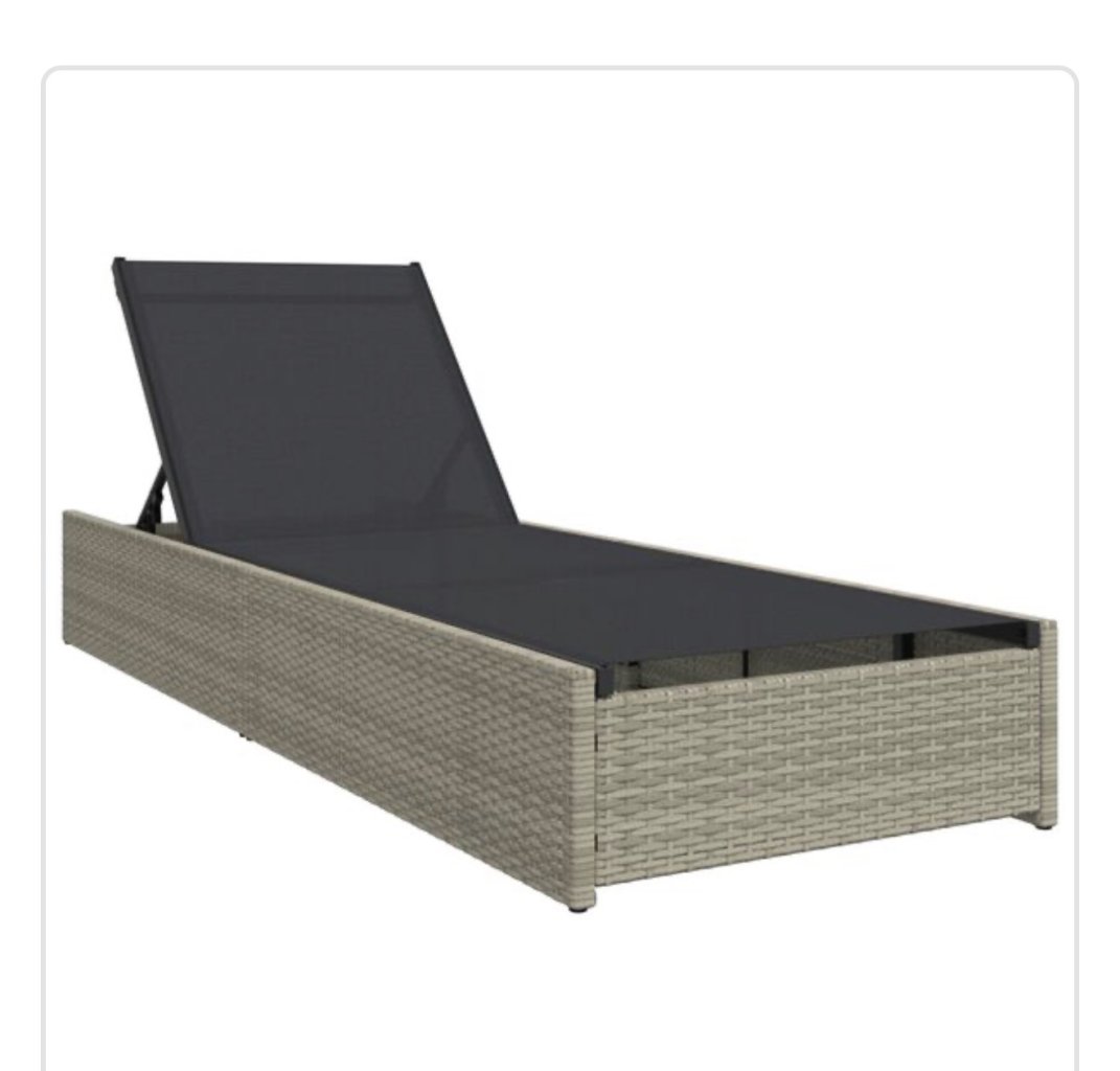 Rattan-Liegen beige mit schwarzem Bezug  Gartenliegen