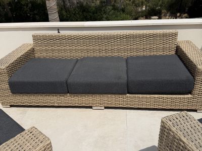 Rattan Sofa und Sessel