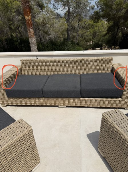 Rattan Sofa und Sessel