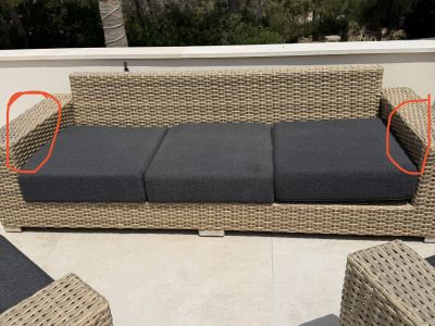 Rattan Sofa und Sessel