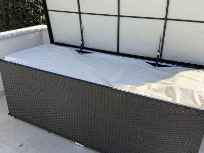 Tumbonas de ratán y caja