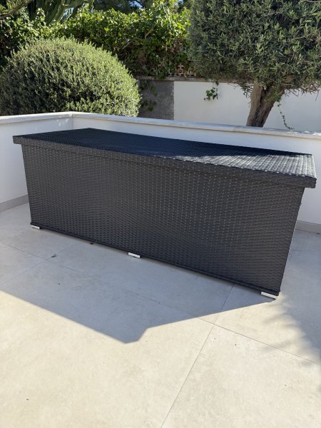 Tumbonas de ratán y caja