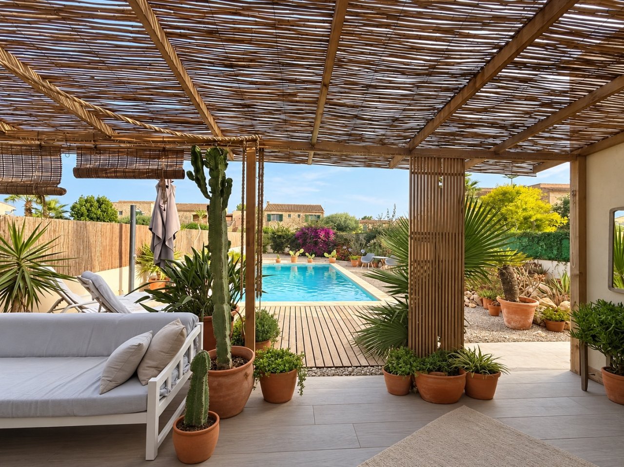 Sa Ràpita: Haus mit Pool, 3 Schlafzimmern und Terrasse zur Langzeitmiete
