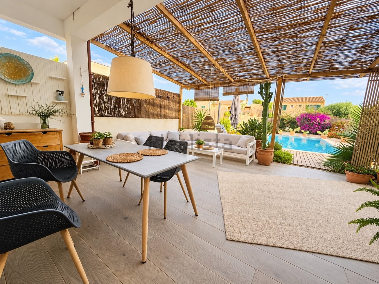 Sa Ràpita: Haus mit Pool, 3 Schlafzimmern und Terrasse zur Langzeitmiete