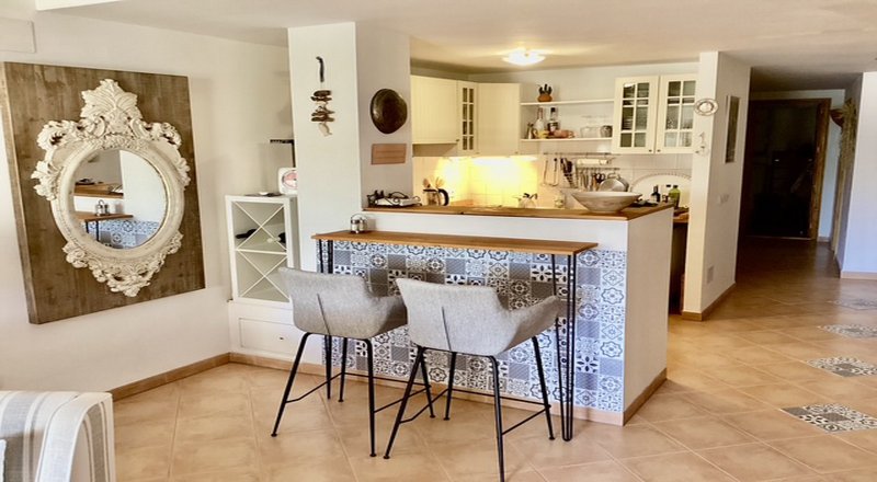 Saison: Modernes Apartment mit Fussbodenheizung in 1. Linie des Hafens von C Figuera-Santanyi- AP 30