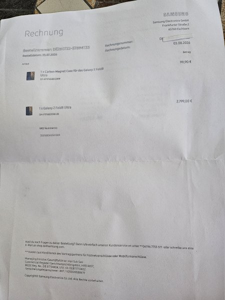 Samsung Galaxy Z Fold 8 Ultra, 16 GB RAM, 1TB Almacenamiento, Solo 1 Ciclo de Carga