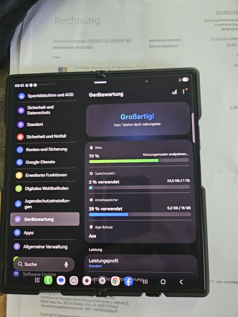 Samsung Galaxy Z Fold 8 Ultra, 16 GB RAM, 1TB Almacenamiento, Solo 1 Ciclo de Carga