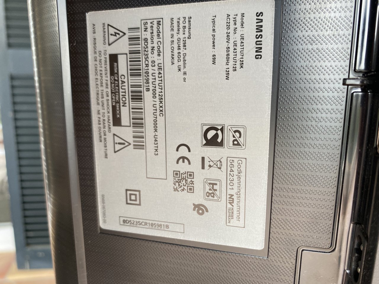 Samsung TV, Model UE43TU7125 K zu verkaufen
