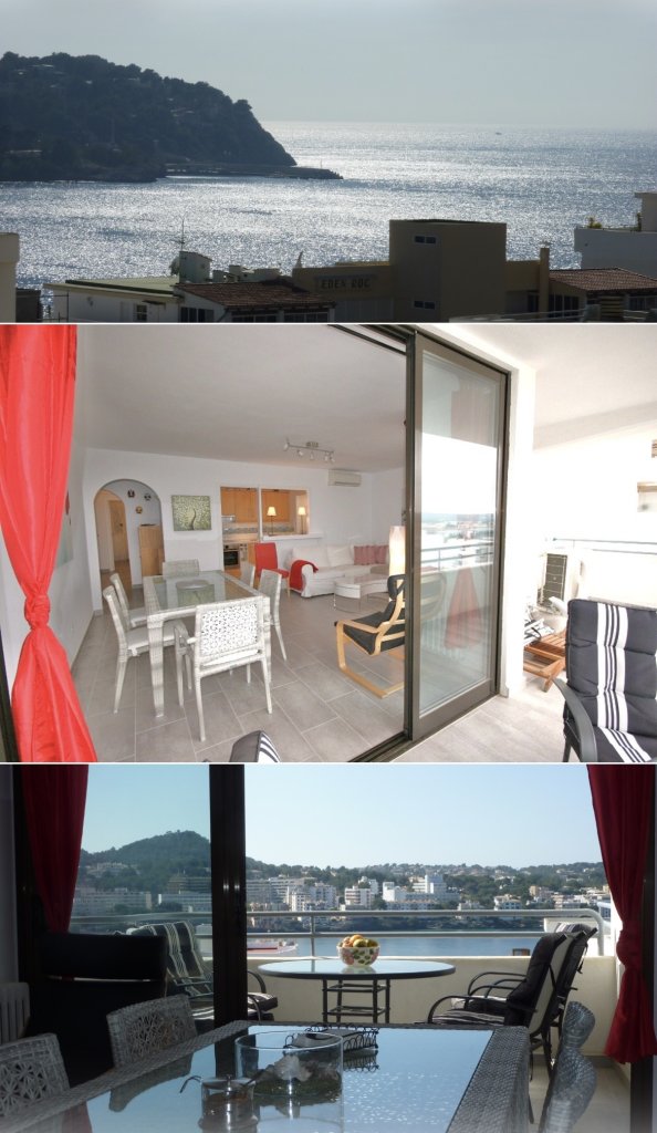 Santa Ponsa, gepflegte 115 m2 ,3 Schlafzimmer, 2 Badezimmer, Eckwohnung, Meerblick