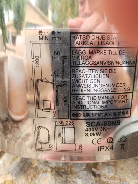 Estufa de sauna con control, etc., etc.