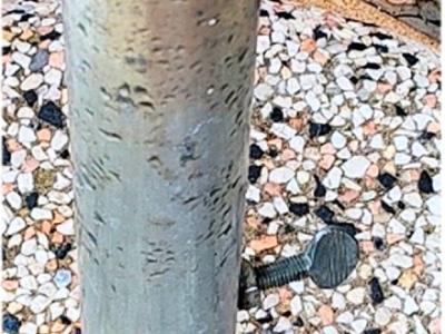 Soporte redondo para sombrilla de hormigón y tubo de acero inoxidable