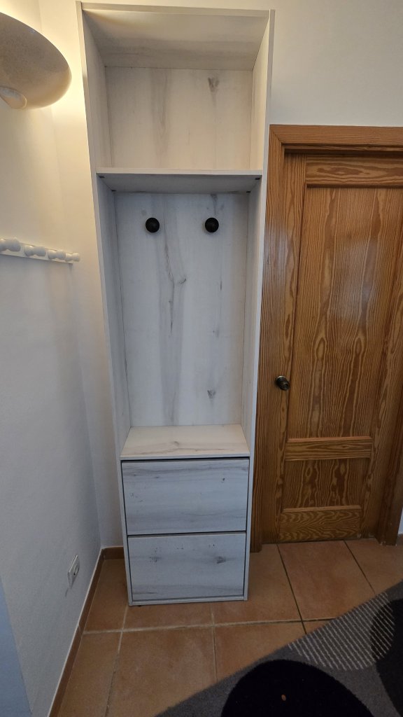 Narrow Hallway Wardrobe / Shoe Cabinet in Wood Look (2.25m x 0.58m)