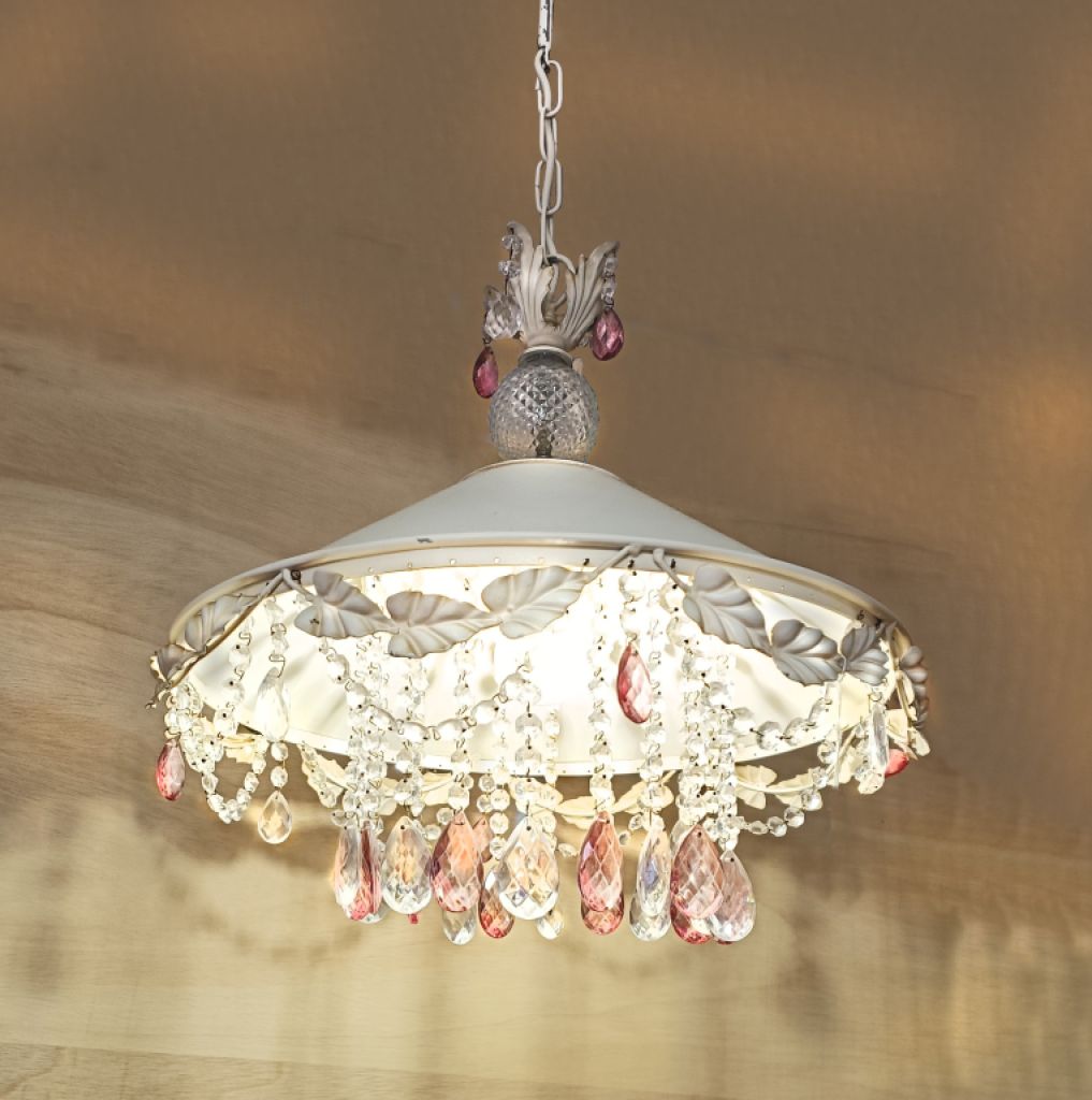 Beautiful ceiling lamp, 1 light, with glass crystal, NEW, display model, now at a great price