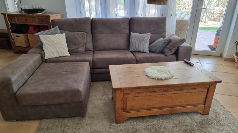 Beautiful living room couch in brown