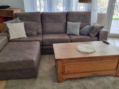 Beautiful living room couch in brown