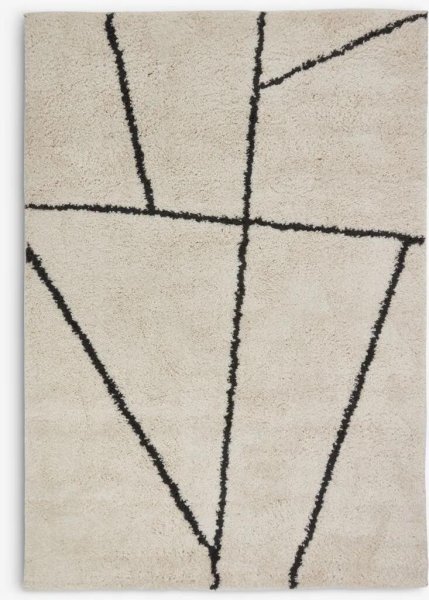 schöner Teppich von Jysk  beige/ weiß schwarz  160 x 230 Hochflausch JYSK
