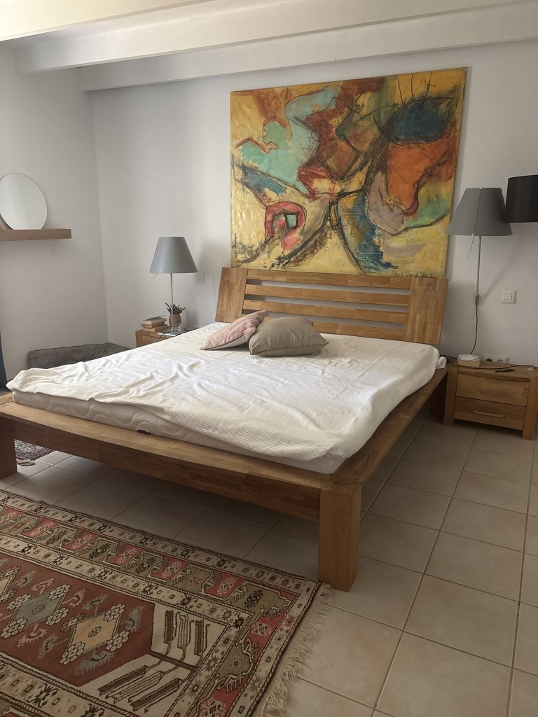 Beautiful wooden bed from JYSK with two matching nightstands