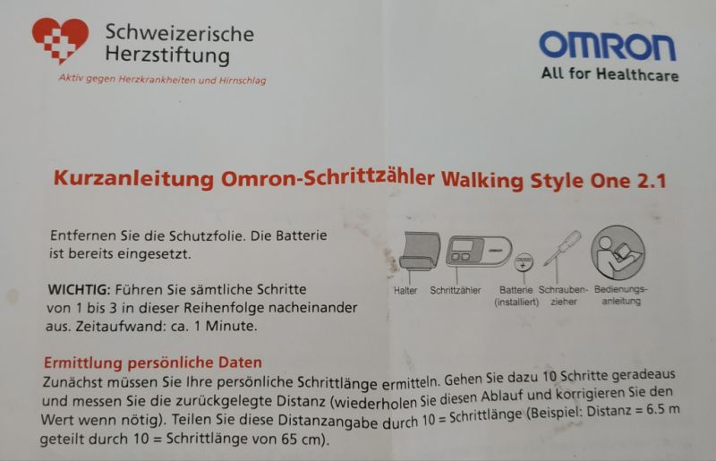 Schrittzähler Omron One2 NEU und originalverpackt
