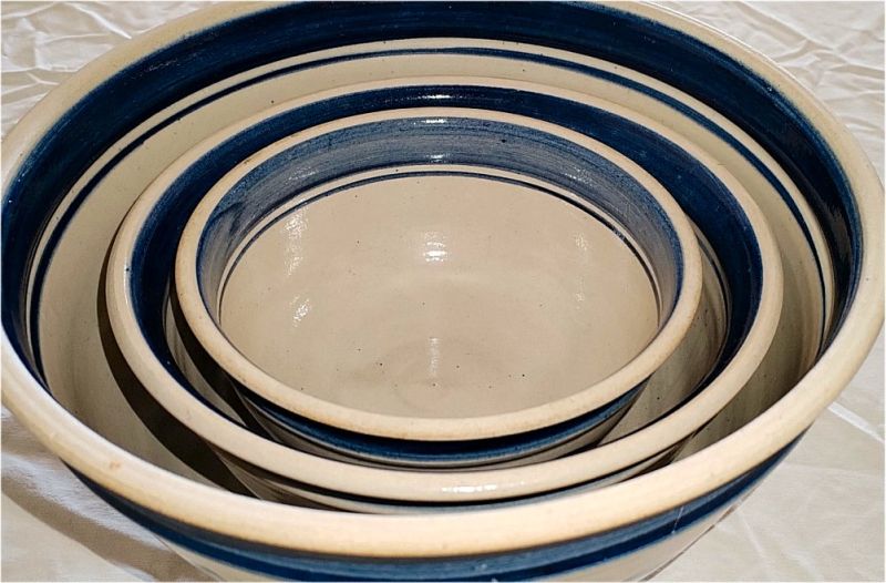 Schüssel-Set 3 Schüsseln. Keramik, handgetöpfert, handbemalt