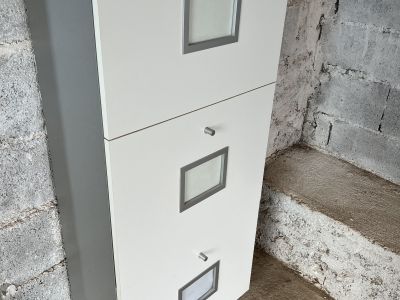 Zapatero blanco/gris