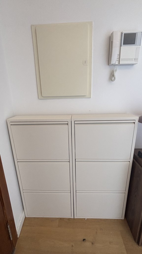 Schuhschrank - Schrank - creme - Metall - 2 Stück vorhanden