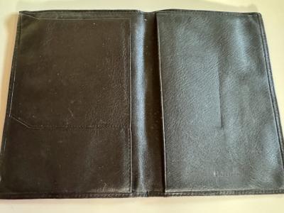 Cartera de cuero negra / cartera para documentos o identificaciones