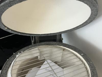 Kamado de cerámica negro 2-in-1 ahumador con parrilla de carbón 56 cm