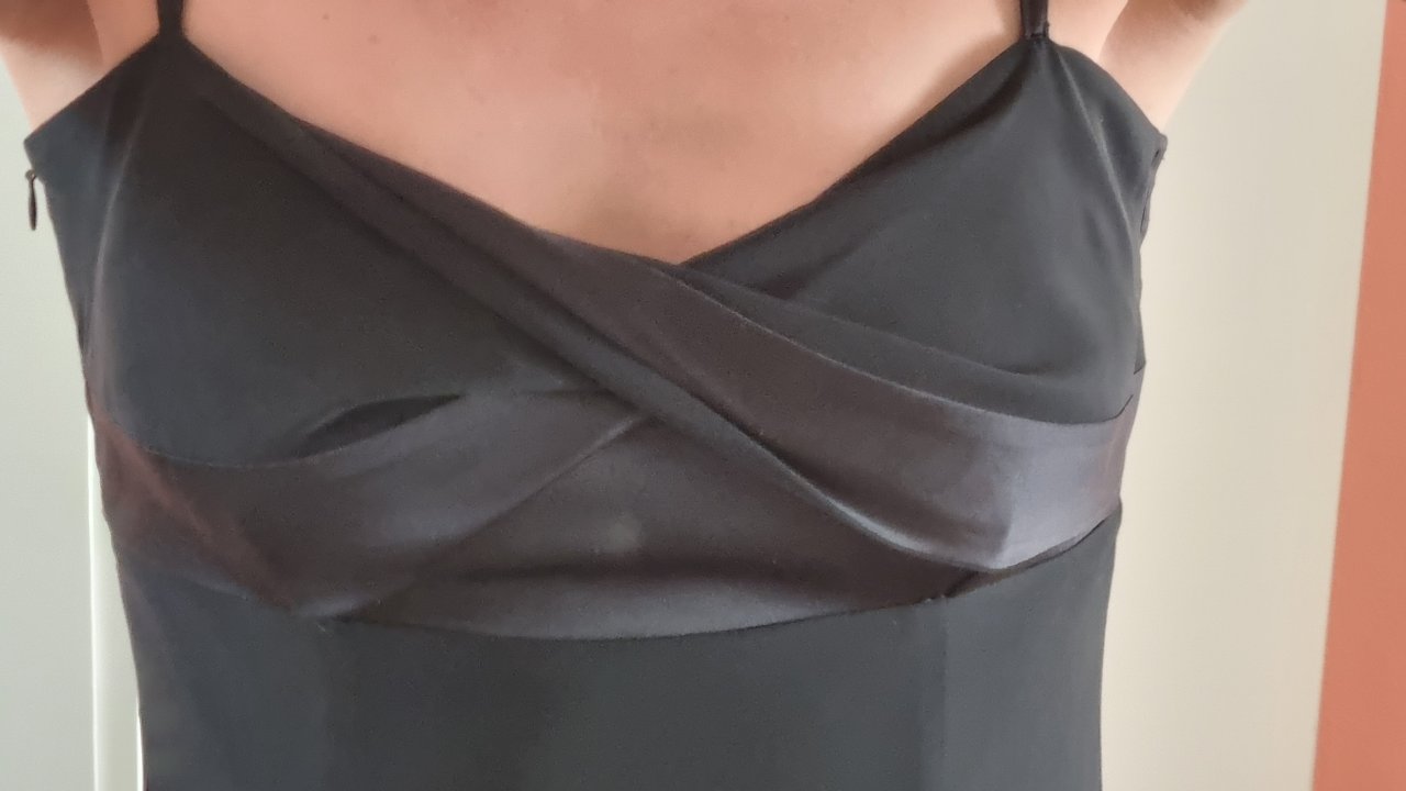 Vestido negro largo elegante de tirantes, vestido de noche, Esprit Talla 36
