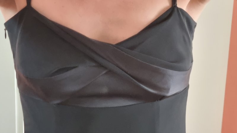 Vestido negro largo elegante de tirantes, vestido de noche, Esprit Talla 36