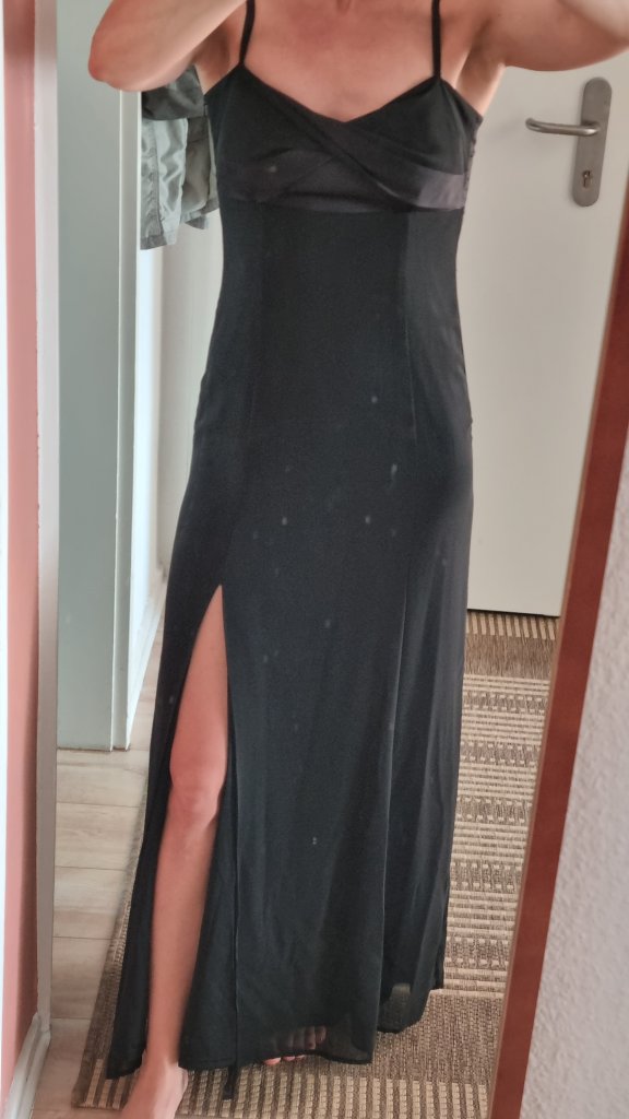 Schwarzes langes elegantes Trägerkleid Abendkleid, Esprit Gr. 36
