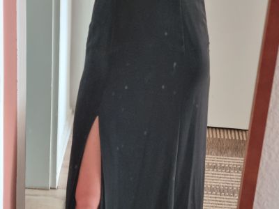 Vestido negro largo elegante de tirantes, vestido de noche, Esprit Talla 36