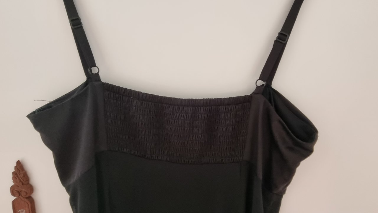 Vestido negro largo elegante de tirantes, vestido de noche, Esprit Talla 36
