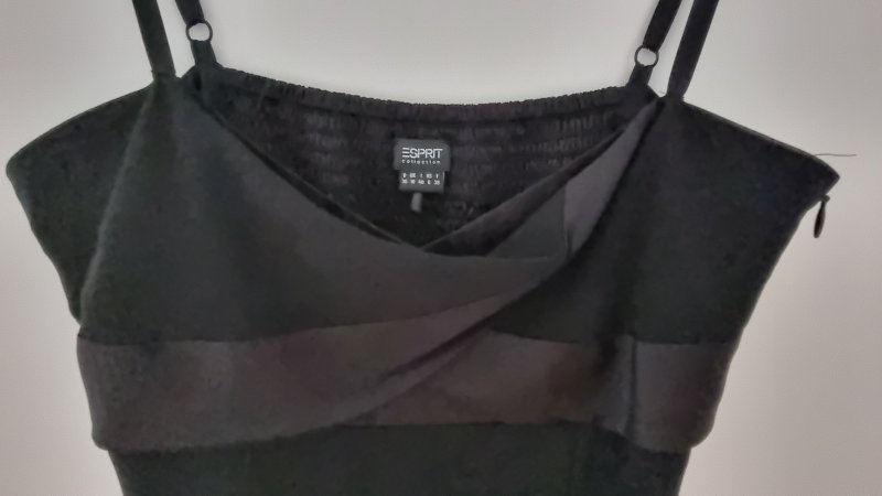 Vestido negro largo elegante de tirantes, vestido de noche, Esprit Talla 36