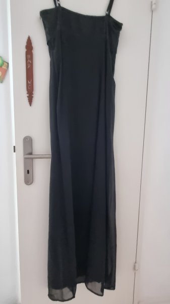 Vestido negro largo elegante de tirantes, vestido de noche, Esprit Talla 36