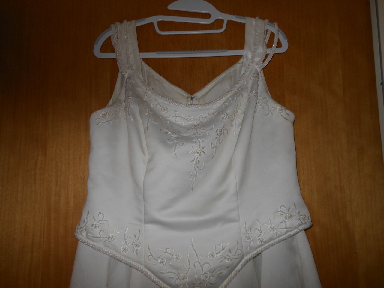 sehr schönes Hochzeitskleid Gr., 44  Fb. creme...mit Tasche Handschuhen