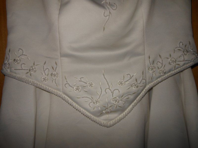 sehr schönes Hochzeitskleid Gr., 44  Fb. creme...mit Tasche Handschuhen