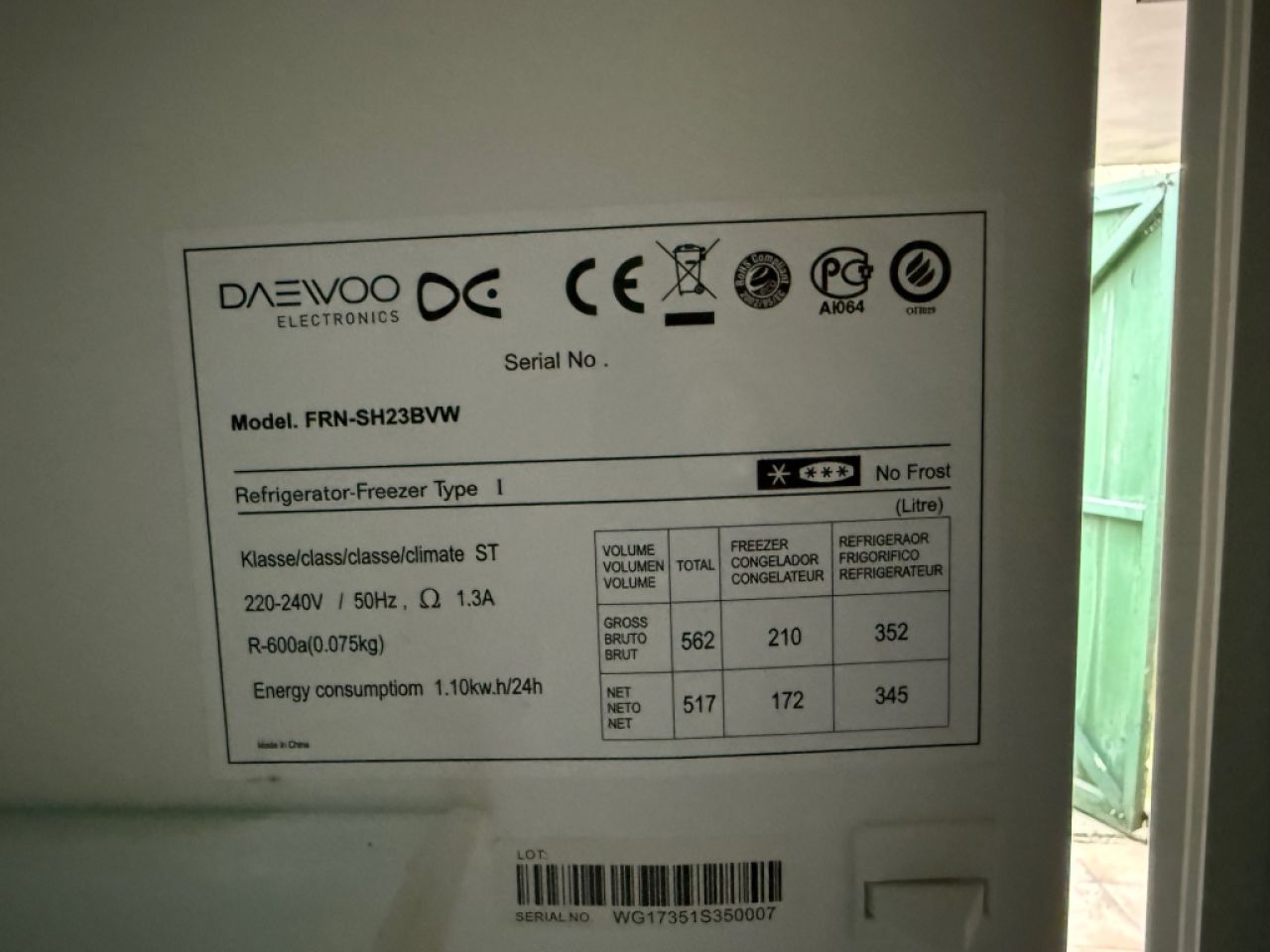 Side by Side Kühl- und Gefrierschrank Daewoo FRN-SH23BVW