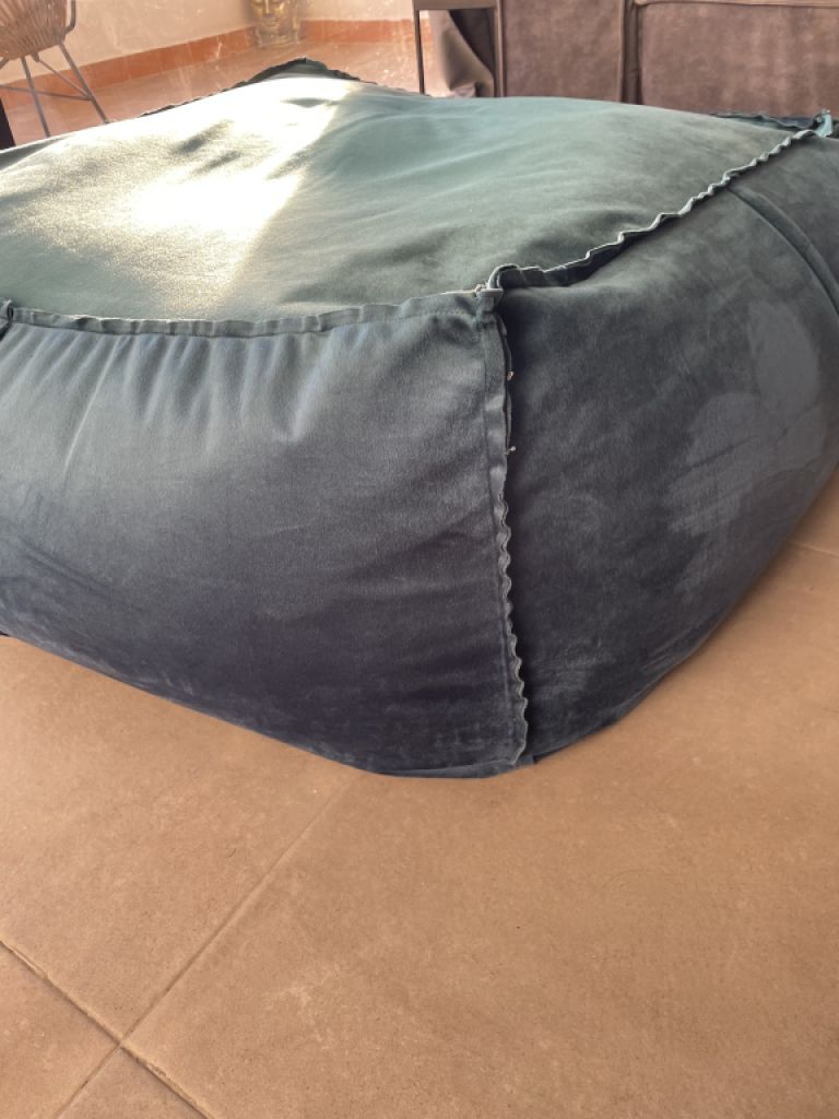 Seat cushion made of velvet with styrofoam filling