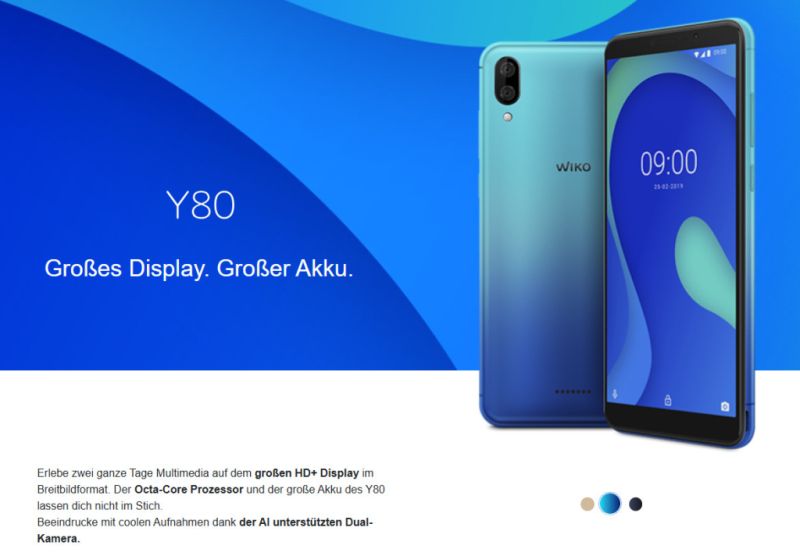 Smartphone Handy WIKO Y80 mit 4G Dualsim