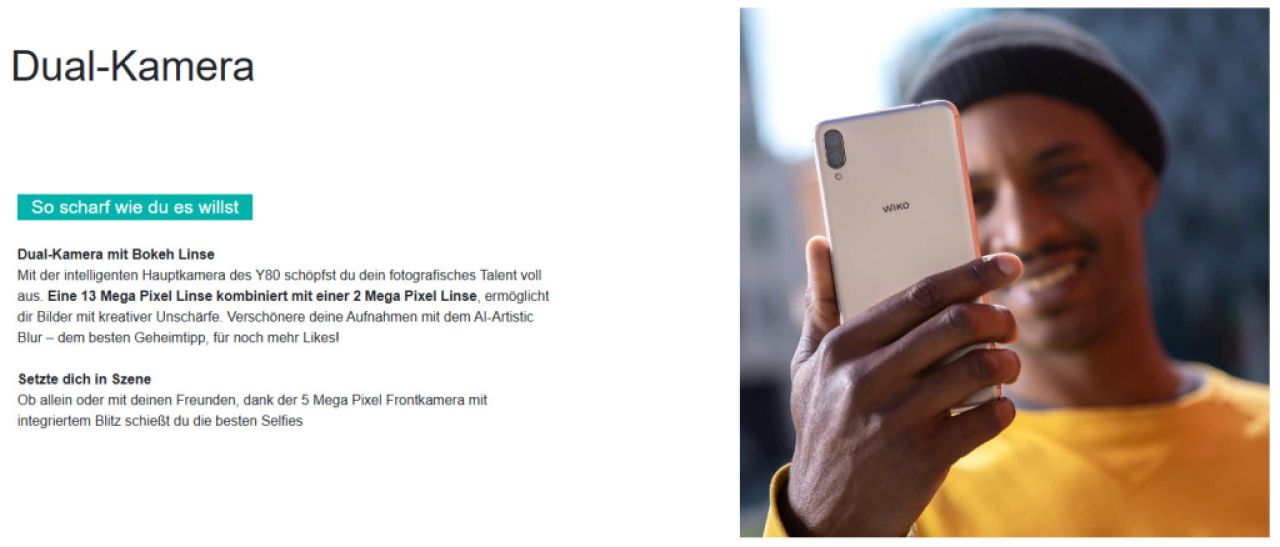 Smartphone Handy WIKO Y80 mit 4G Dualsim